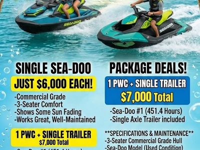 GTX Pro 130 Sea-Doo Jet Skis (2) with Trailer - smooth running machines