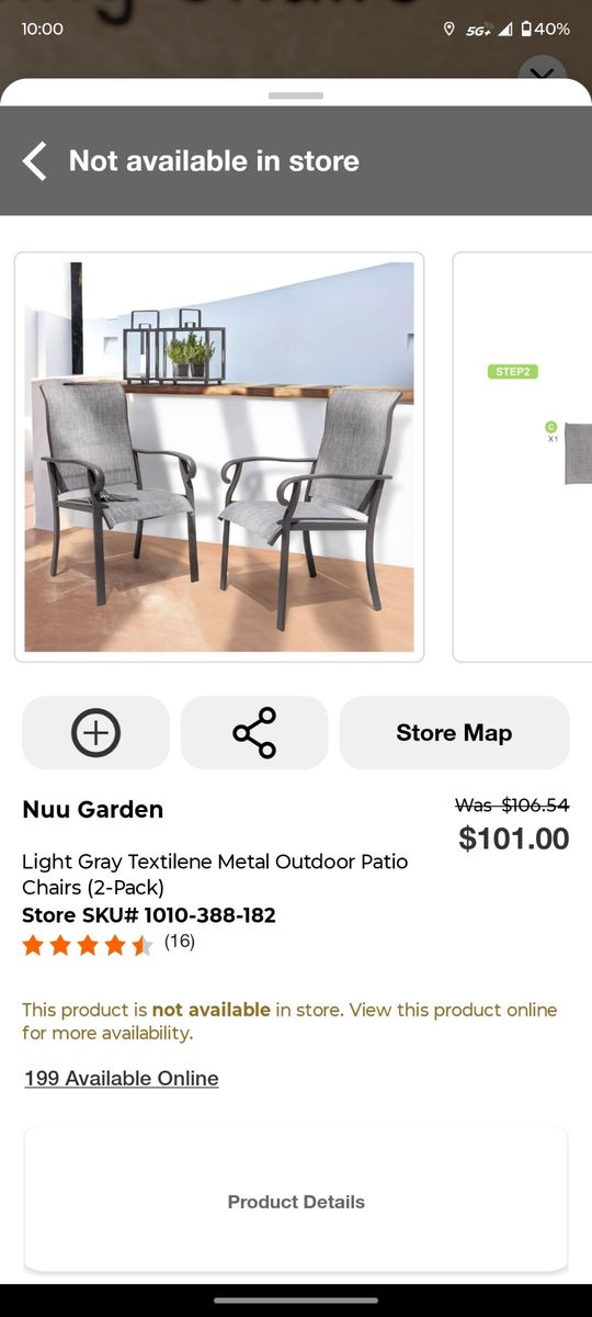 Square Metal Patio Dining Table with Umbrella Hole & 4 Chairs