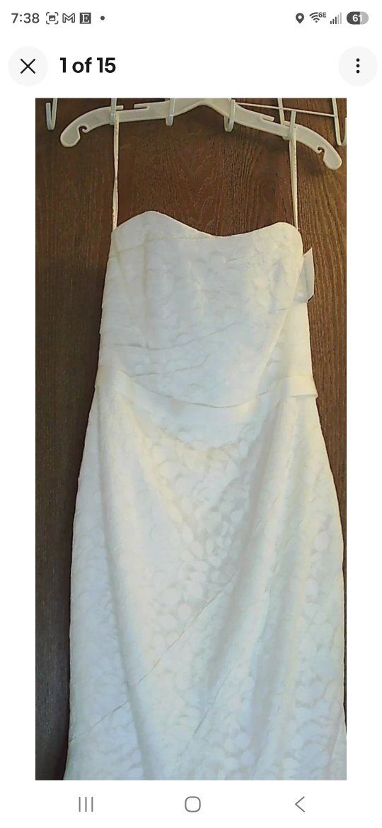 NWT Galina Davids Bridal Womens 6 Wedding Dress and Slip Lacy $600 MSRP