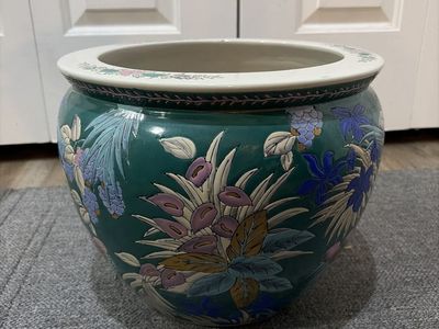 Huge Vintage Porcelian Koi Fish Planter/Bowl