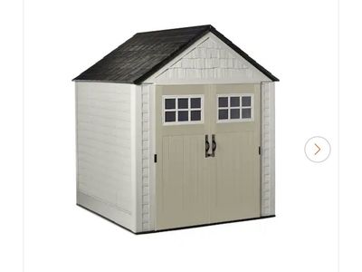 Rubbermaid 7 ft. x 7 ft. Durable Weather Resistant Plastic Outdoor Storage Shed