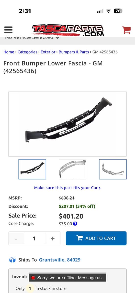 Front Bumper Lower Fascia - 2017-2022 Chevy Trax