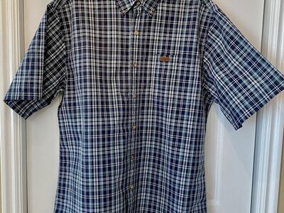 LIKE NEW- SZ LARGE Mens Carhartt Short Sleeve Button Up Shirt - 100% Cotton - C PIX