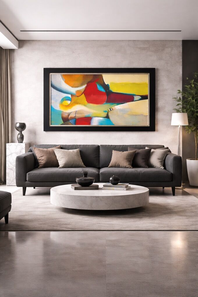 Large 57'' Abstract Canvas Wall Art