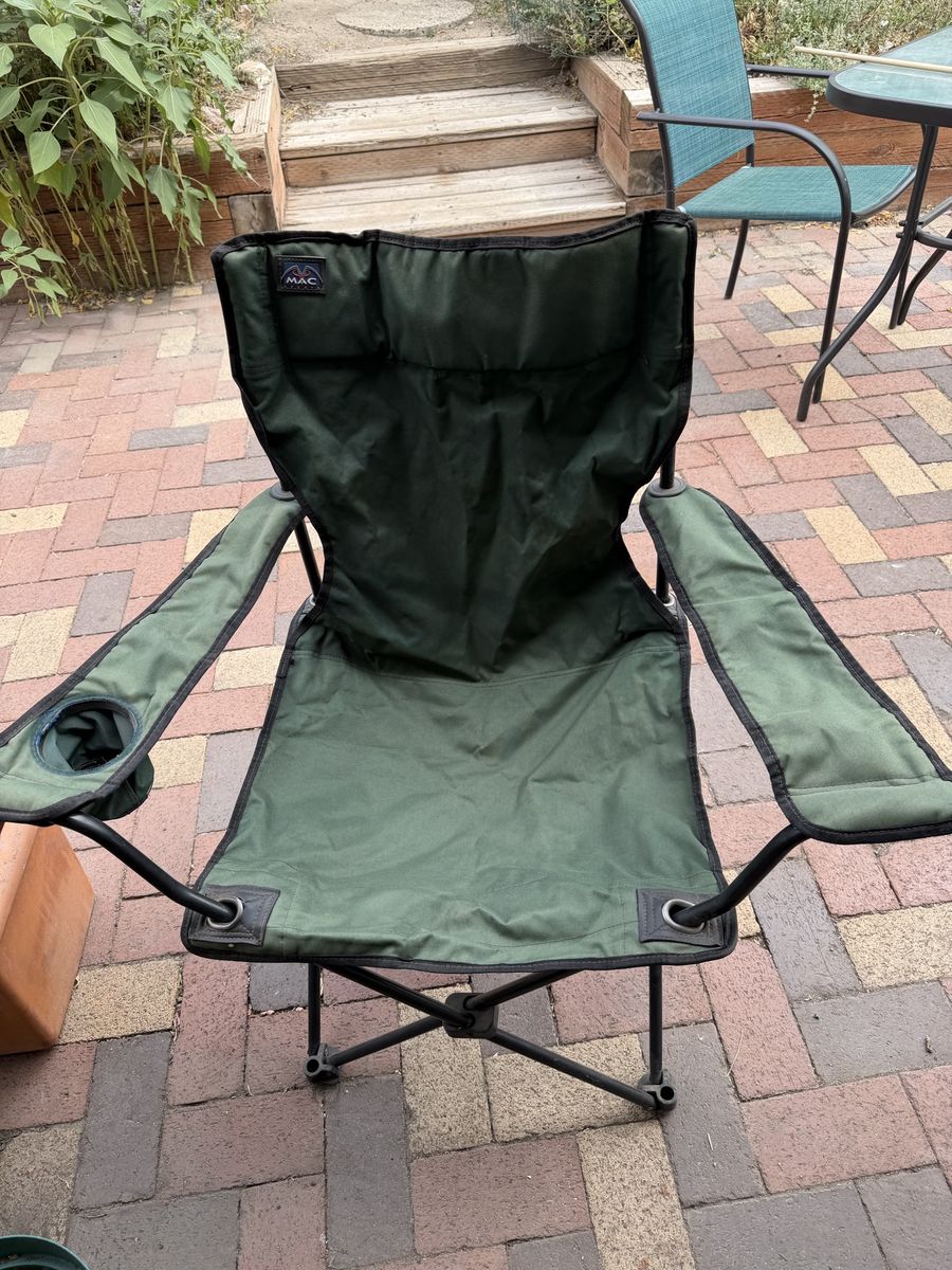 MAC Sports Heavy Duty Collapsible Folding Camping Chair with Cupholder, Green