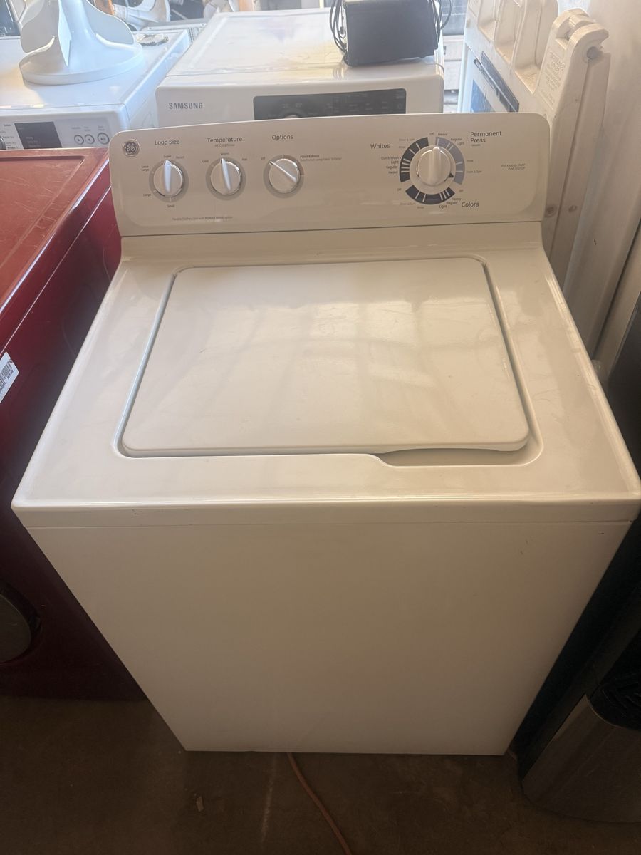GE White Top Load Washer with Multiple Cycle Options