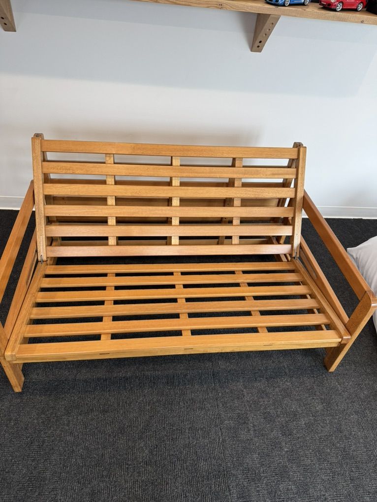 Futon  Real Wood Cotton Canvas Cover