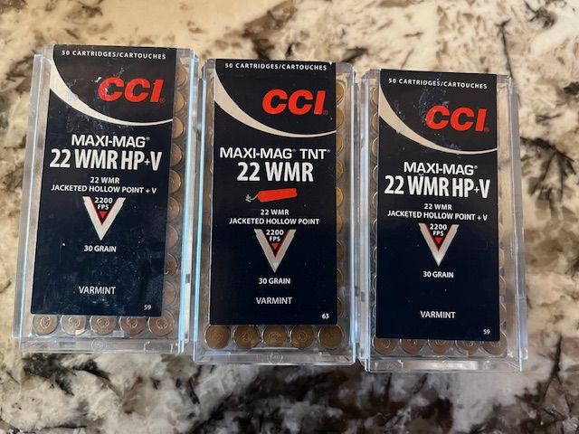 22 WMR 150 rounds CCI Maxi-Mag 30 gr hollow point