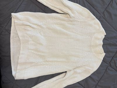 Old Navy girls Off-White Knit Sweater Size XL (14) Long Sleeve Mock Neck - fits like women’s small