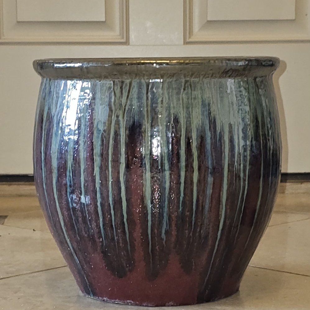Glazed Pottery Planter 10"Tx11"W