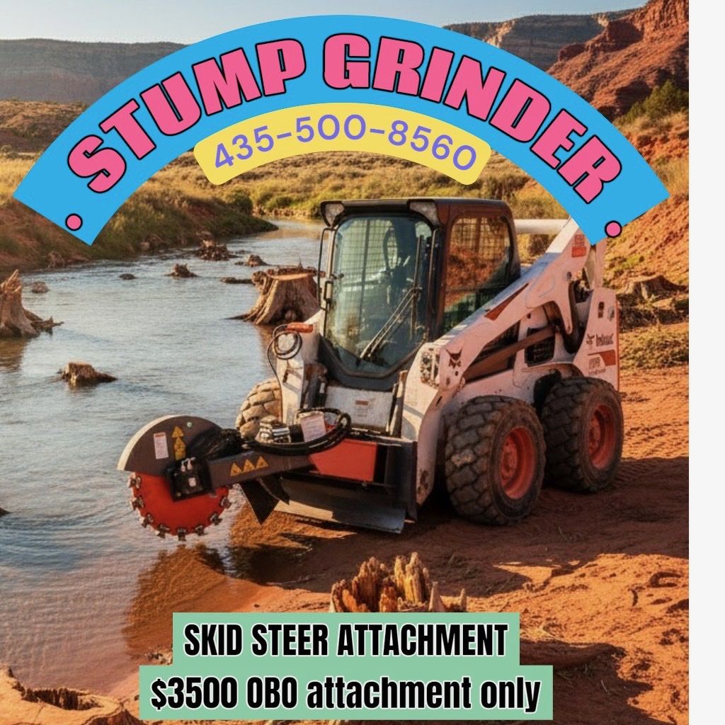 Skid Steer Stump Grinder Attachment