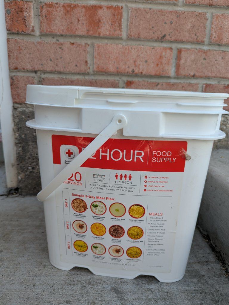 American Red Cross 72 Hour Food Supply Bucket - 120 Servings (3 Day / 4 Person Emergency Meals)