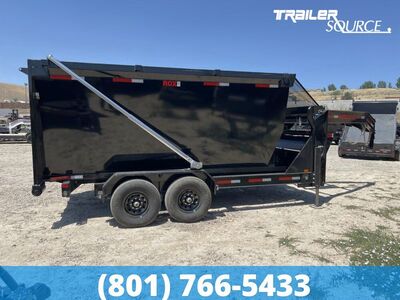 Maxx-D ROX Gooseneck Roll Off Dumpster Trailer 7x14 14K Electric Tarp, Hydraulic Jack(s)