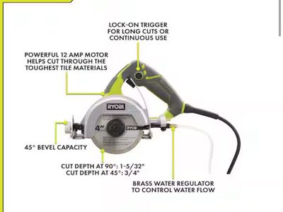 Ryobi 4" Hand Held Tile Saw