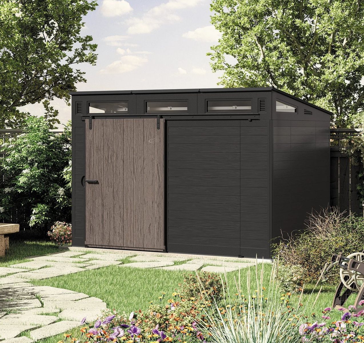 Suncast Modernist 10 ft x 7 ft. Sliding Door Storage Shed 1864453 #106338