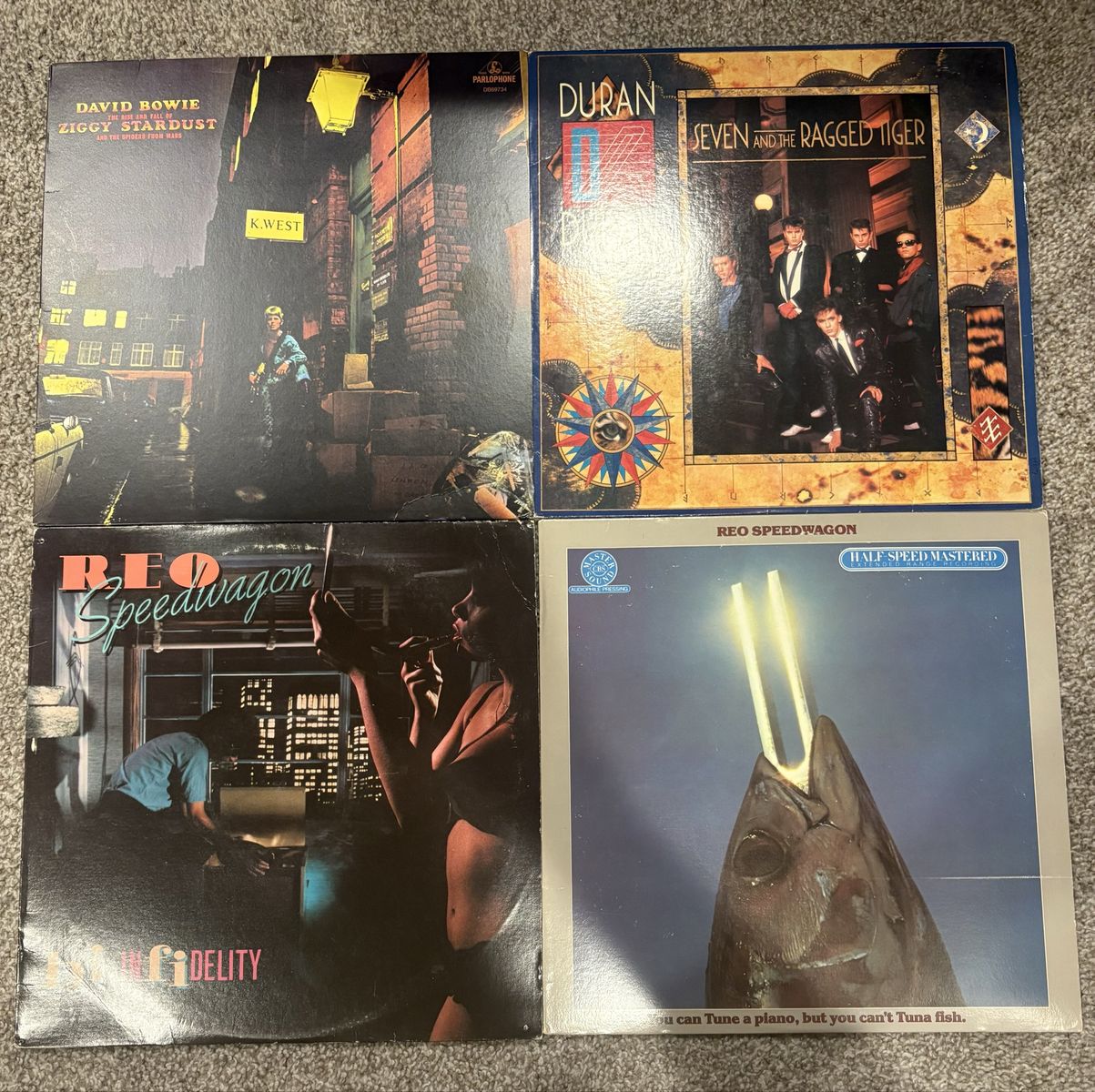 LOT 15 VINYL RECORDS REO SPEEDWAGON DAVID BOWIE DURAN DURAN