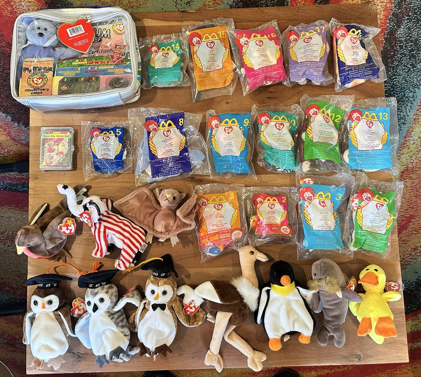 Large Vintage TY Collectibles Lot – McDonald’s Teenie Beanies, Plush & Cards