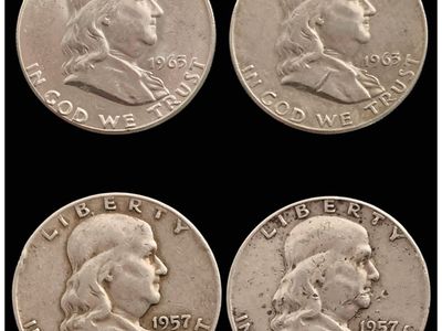 4 Franklin Half Dollars US Silver Coins 1957 1963