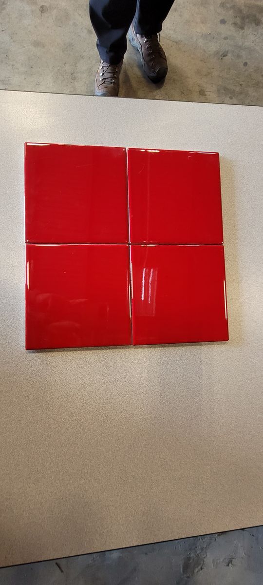6x6 Vermillion Ceramic Tile