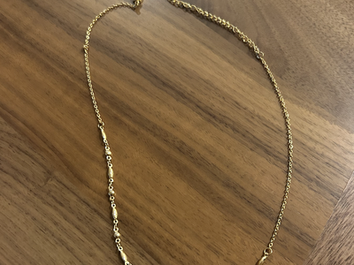 Gold-Tone Floral & Star Charm Necklace – Dainty Adjustable Chain