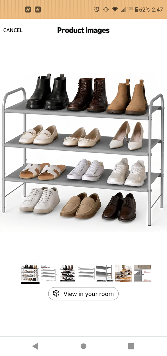 Simple Houseware 3-Tier Shoe Rack Storage Organizer