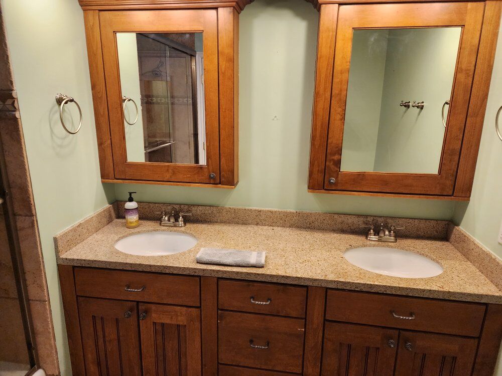 Double sink Granite countertop