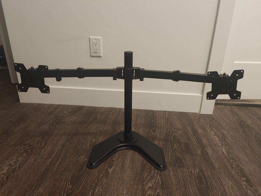 Monitor Mount Stand Dual Screen Desk Mount Black Adjustable VESA Compatible