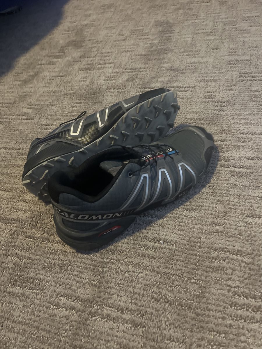 Salomon Speedcross 5 Trail Running Shoes Men's Gray/Black Quicklace System Size 8.5