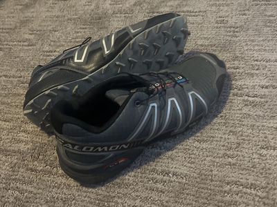 Salomon Speedcross 5 Trail Running Shoes Men's Gray/Black Quicklace System Size 8.5