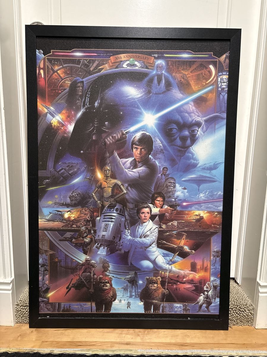 Star Wars 30th Anniversary Framed Movie Poster - Luke, Vader, Yoda, Leia & More