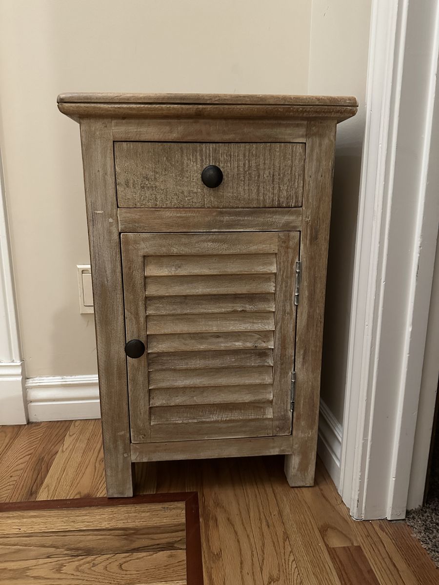 Rustic Wood Nightstand with Drawer