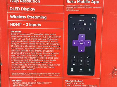 2 Onn. 32-inch 720p HD Smart Roku TV with Wireless Streaming & 3 HDMI Inputs