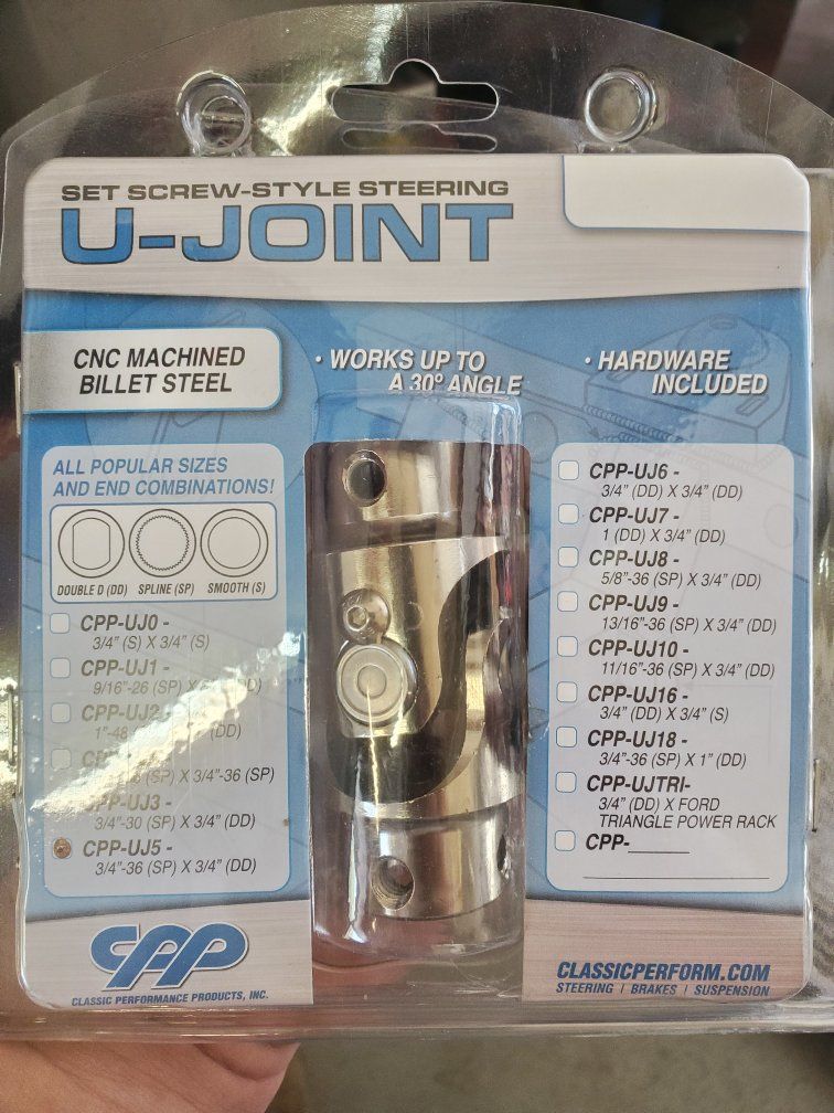 CPP Steering U-Joint Set Screw Style CPP-UJ5 - CNC Machined Billet Steel, Works up to a 30° Angle