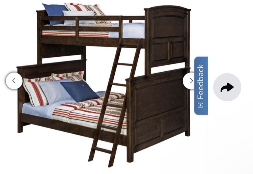 Solid wood bunk bed twin over full with trundle
