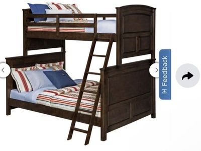 Solid wood bunk bed twin over full with trundle