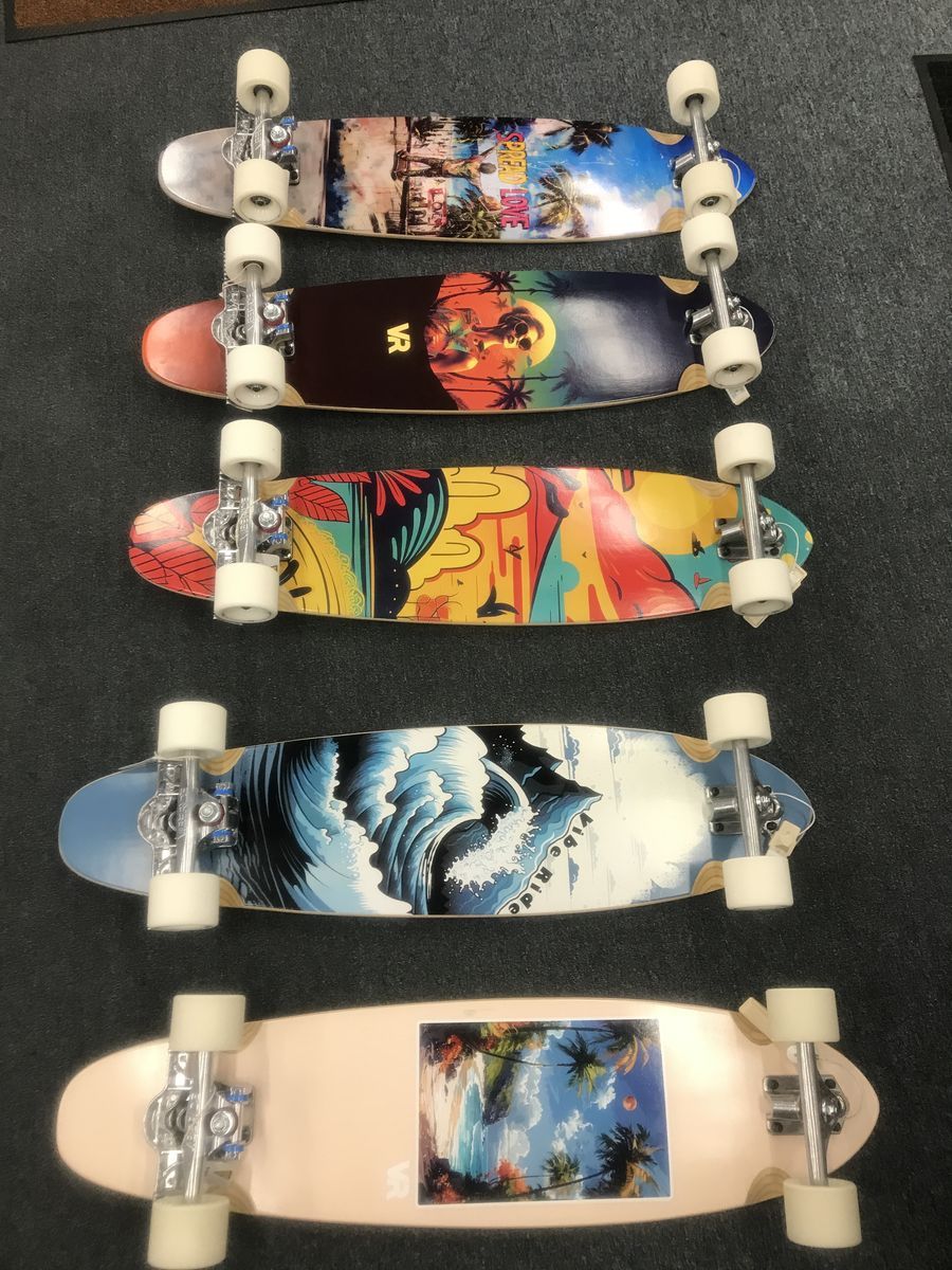 viberide pintail brake boards five graphics to choose from only longboard with a brake!