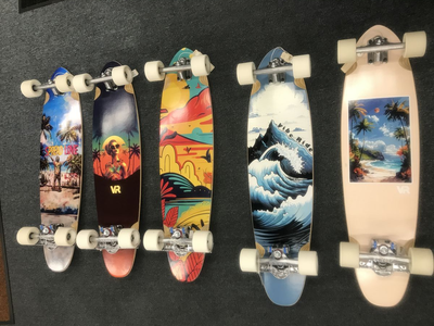 viberide pintail brake boards five graphics to choose from only longboard with a brake!