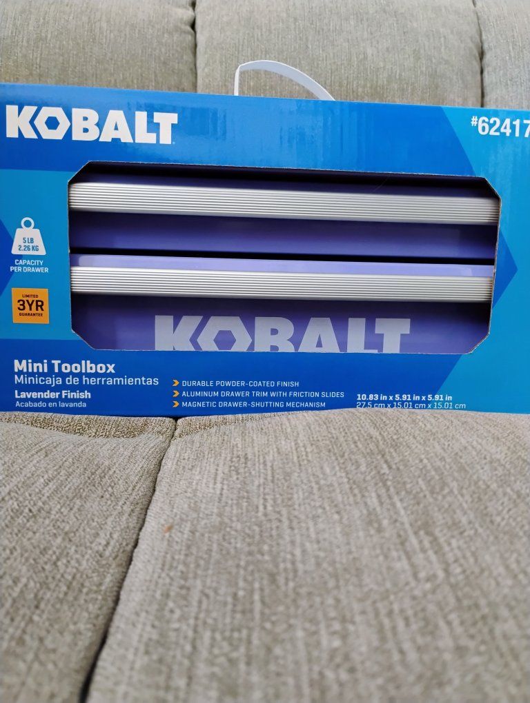 Kobalt Mini Toolbox Lavender, 10.83" x 5.91" x 5.91" - Durable Powder-Coated Finish