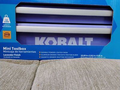 Kobalt Mini Toolbox Lavender, 10.83" x 5.91" x 5.91" - Durable Powder-Coated Finish