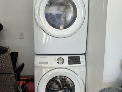Samsung Front Load Washer and Dryer Set - White, Electric, Front Load