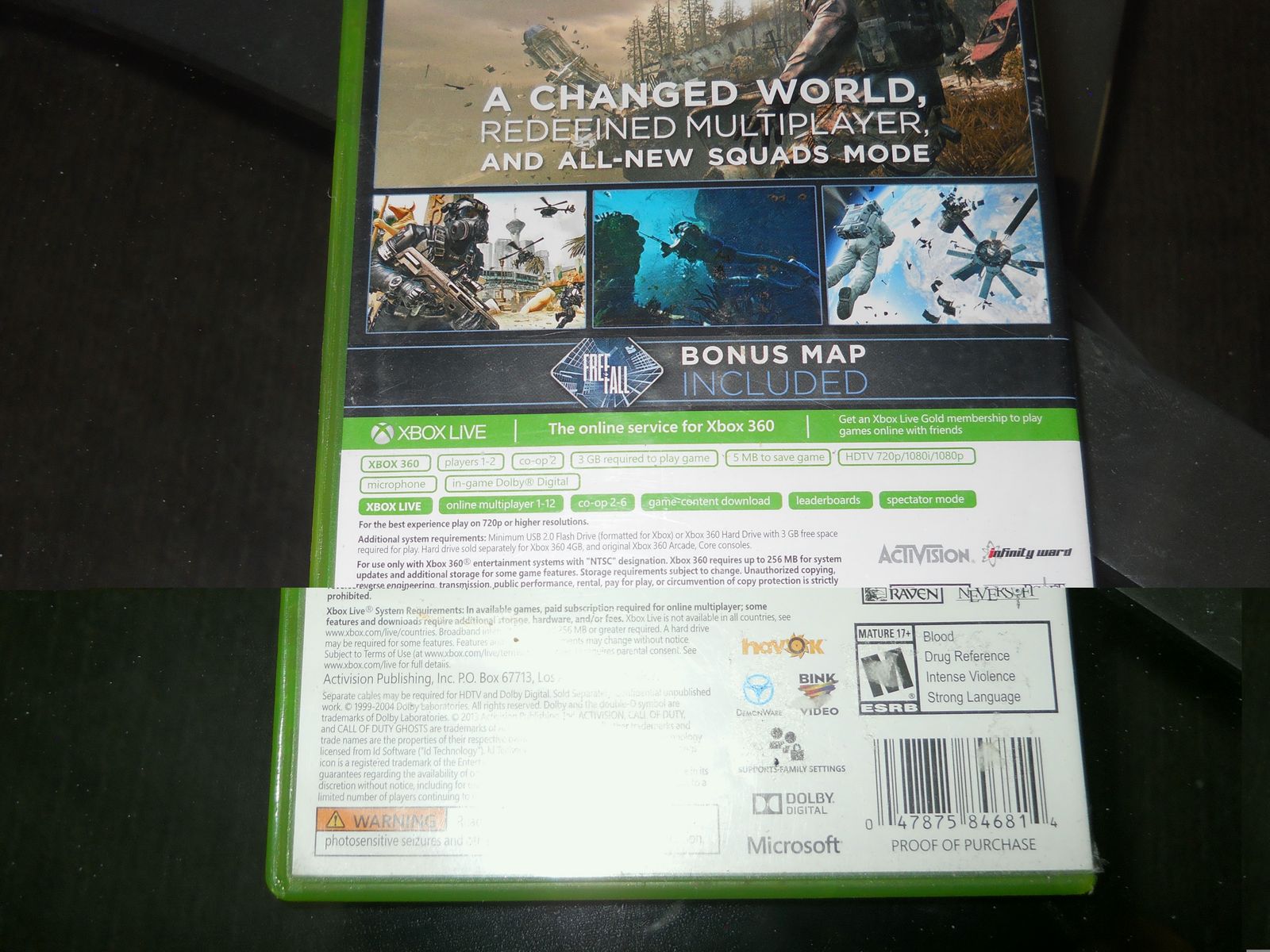 XBOX 360 Call of Duty: Ghosts ESRB Rating: Mature $10