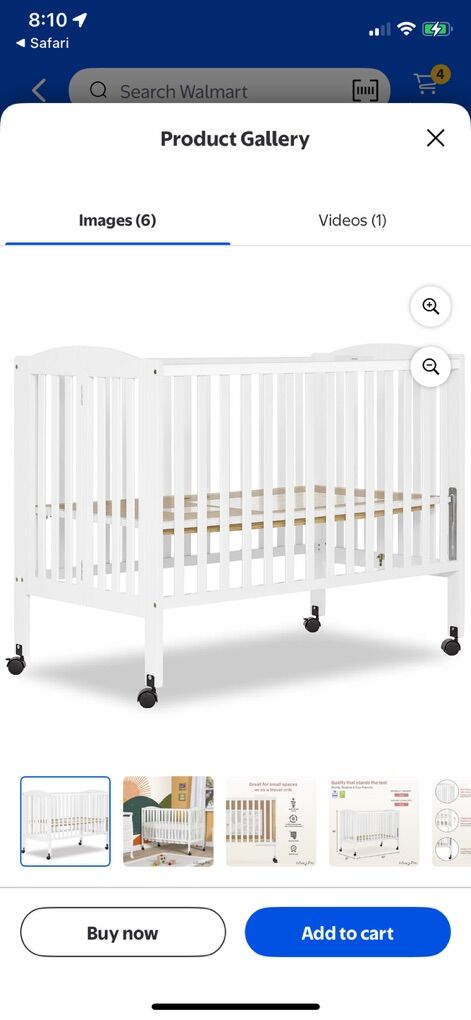 2-in-1 Dream On Me Full Size Folding Crib, New