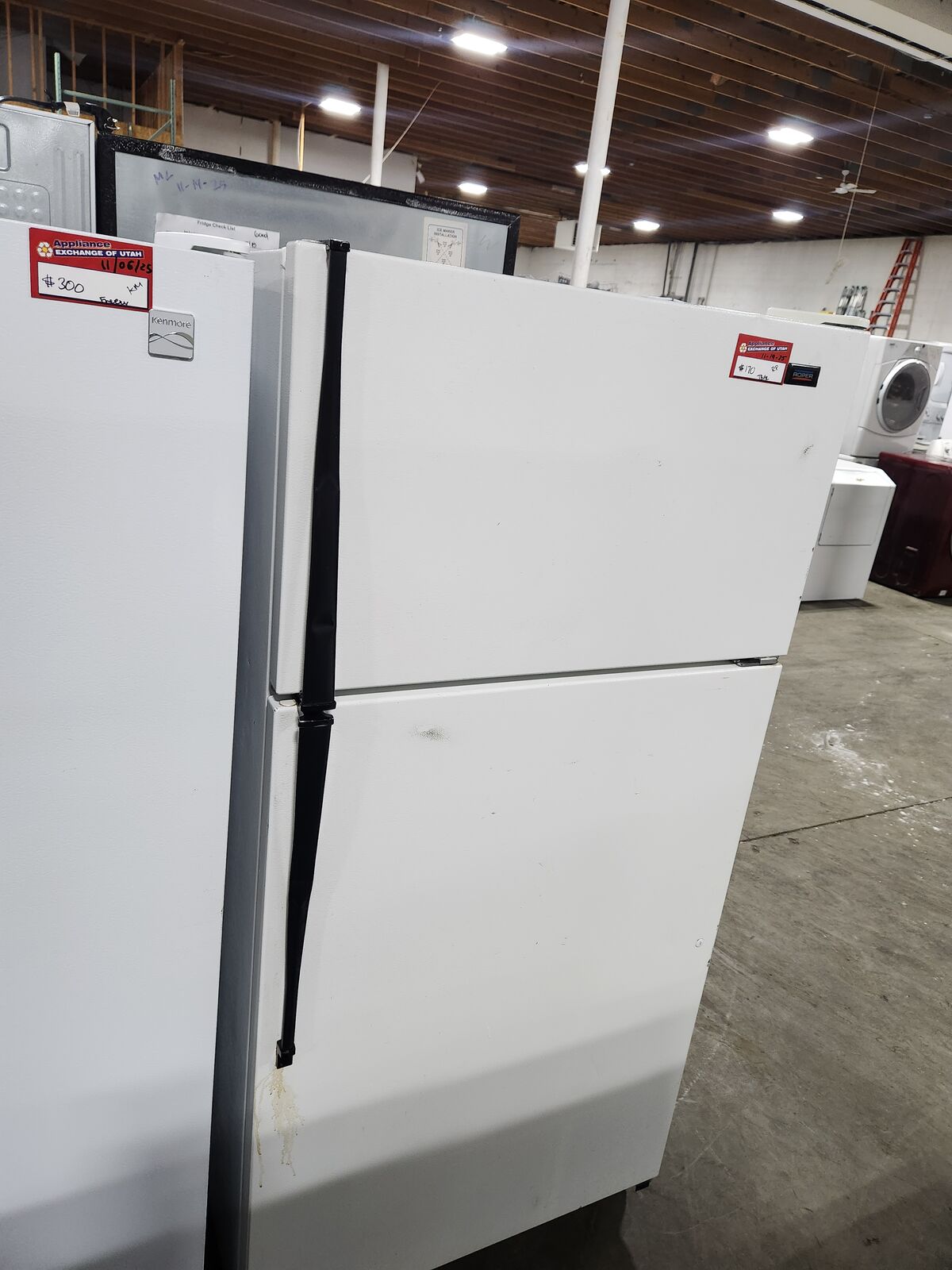 LOW PRICES! GREAT ROPER TOP AND BOTTOM FRIDGE