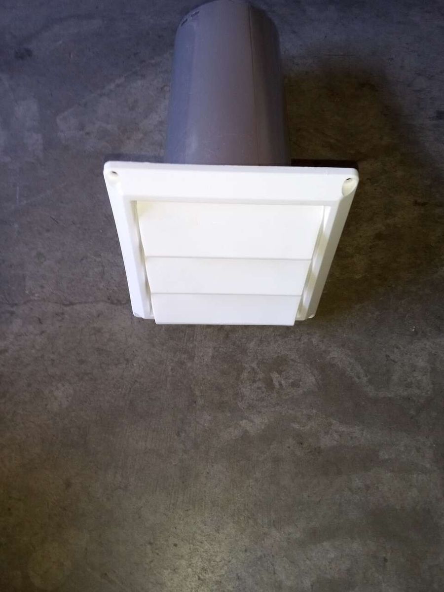 Louvered air vent and ducting 4 inch diameter frame 6x6 dryer vent