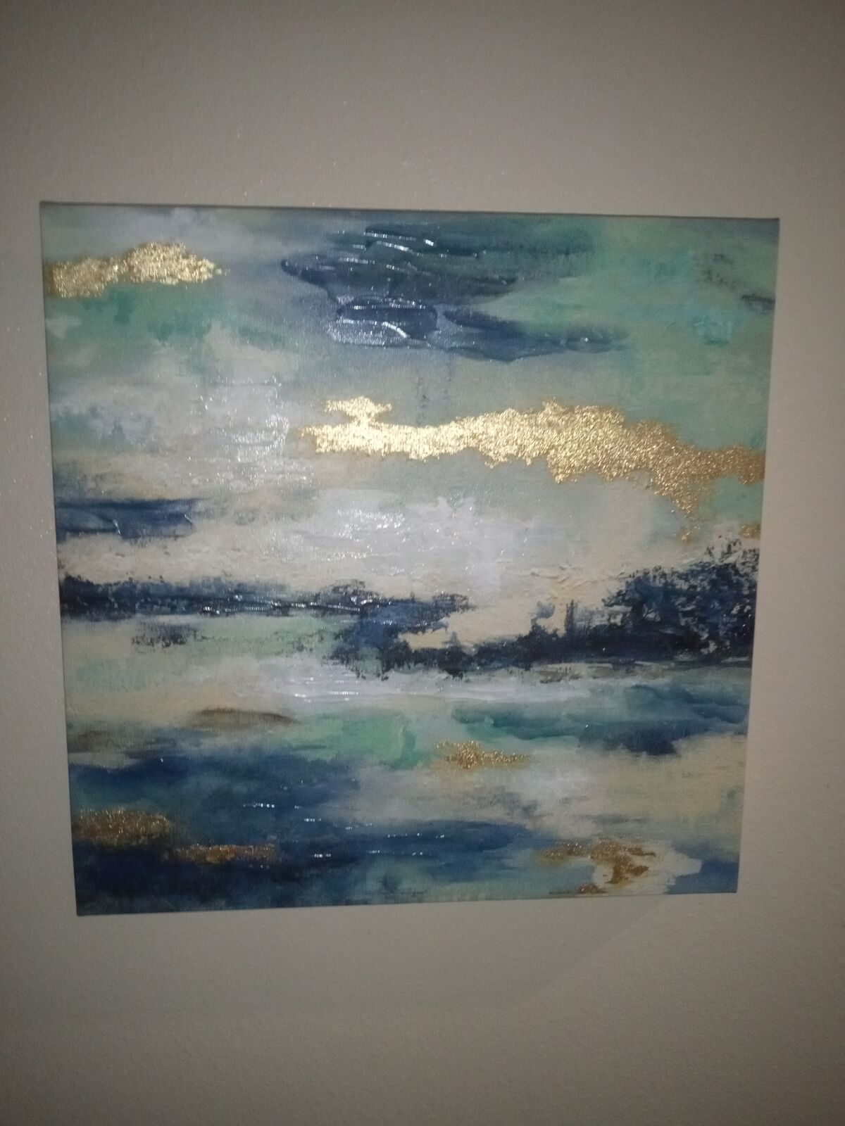 Wall art oil on canvas painting abstract Sea isle