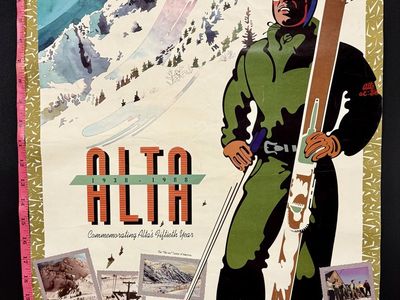 Alta Ski Area Skiing Vintage Poster 1988 24x36in