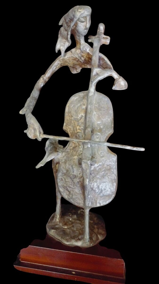 TWO  20th  century modernist bronze sculpture enti