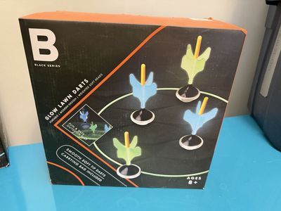 Black Series Glow Lawn Darts - Portable & Safe Outdoor Fun for Ages 8+