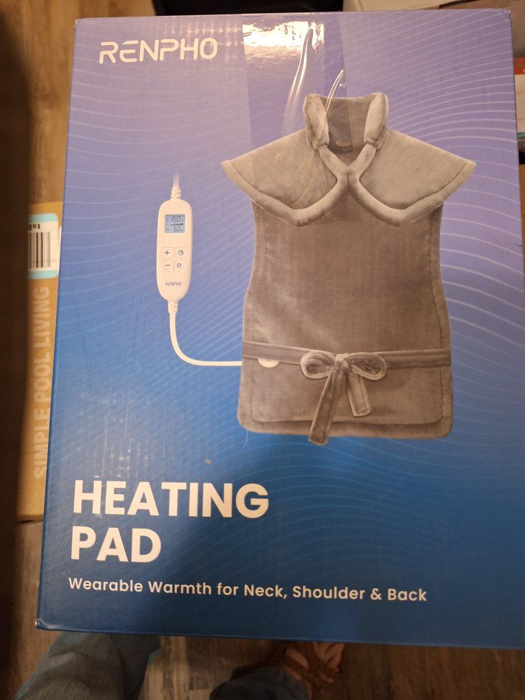 RENPHO Wearable Heating Pad - Neck, Shoulder & Back Relief - Dark Blue 24x37 inch