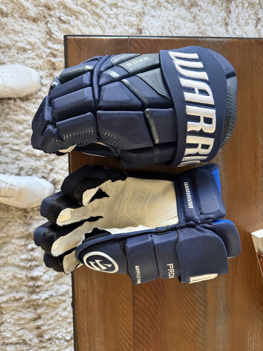 Warrior Alpha PRO II Hockey Gloves - Navy Blue - Size 14" - Excellent condition, used 1 time